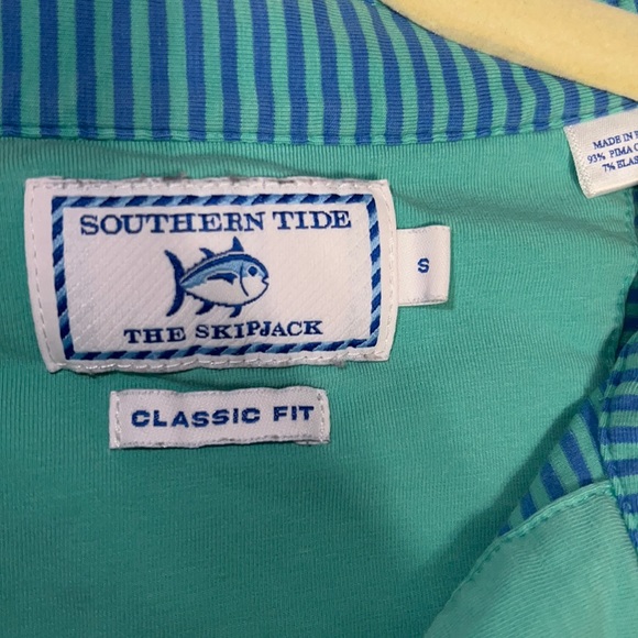 Southern Tide Men’s Small Polo. Blue and Green - Picture 3 of 3